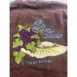 Tommy Bahama Button Shirt Mens 3XL Big Cluster Embroidered Camp Silk Loop Collar
